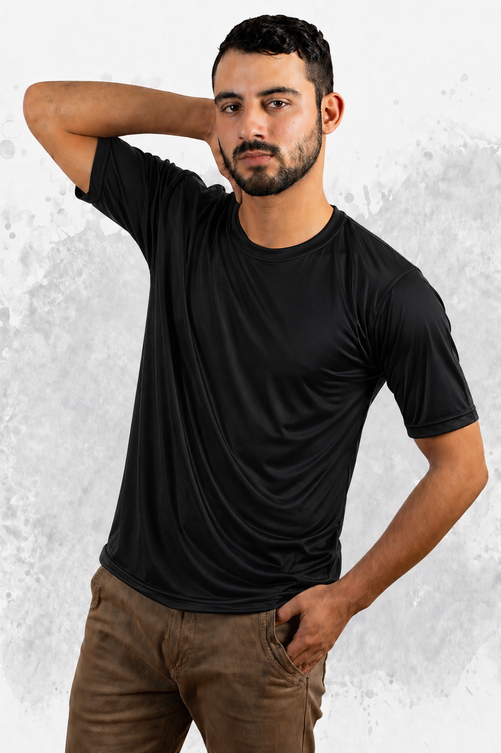 CUELLO REDONDO CABALLERO  KOTA -DRY MANGA CORTA /100% POLIESTER