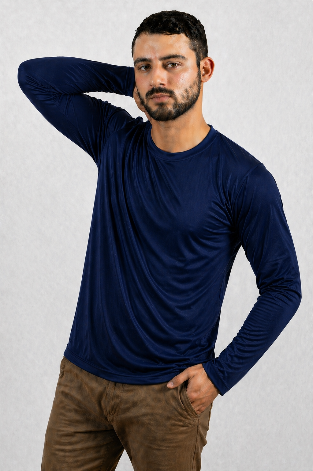 CUELLO REDONDO CABALLERO KOTA-DRY  LS MANGA LARGA / 100% POLIESTER