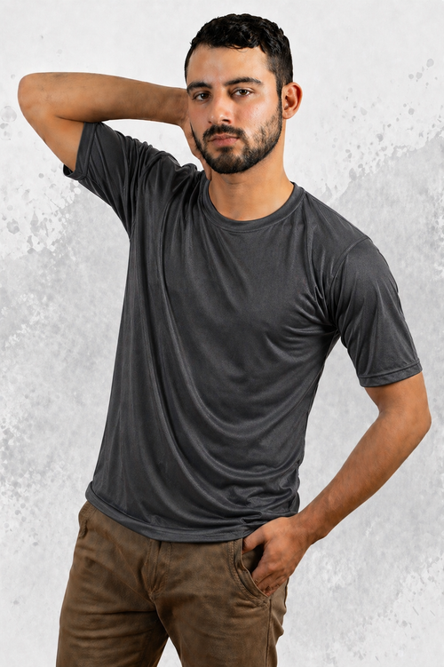 CUELLO REDONDO CABALLERO  KOTA -DRY MANGA CORTA /100% POLIESTER