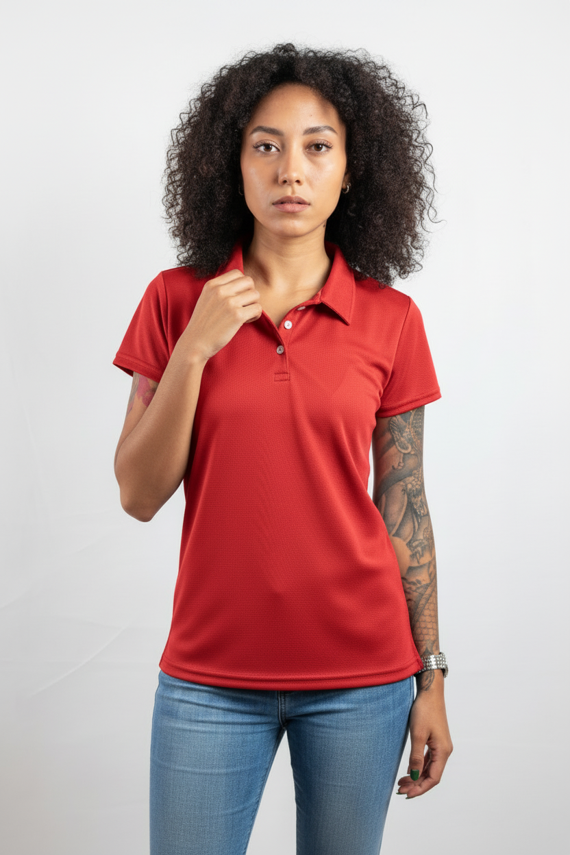 Chica polo rojo