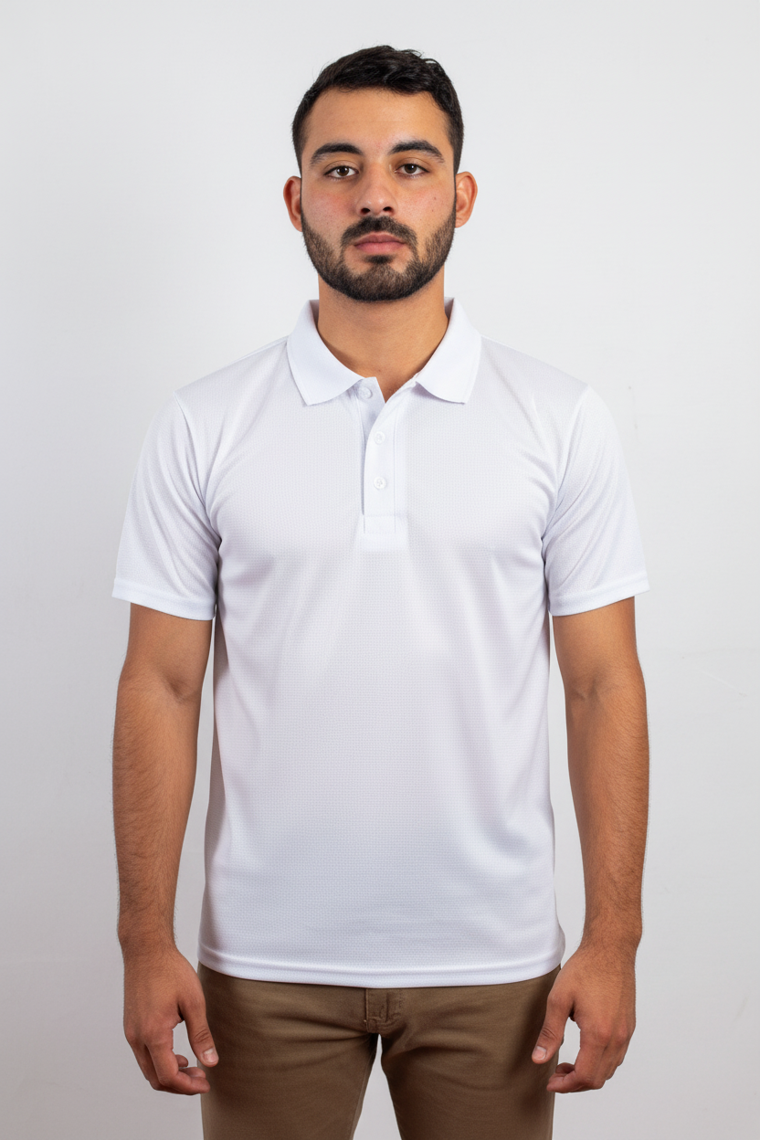 Chico polo blanco