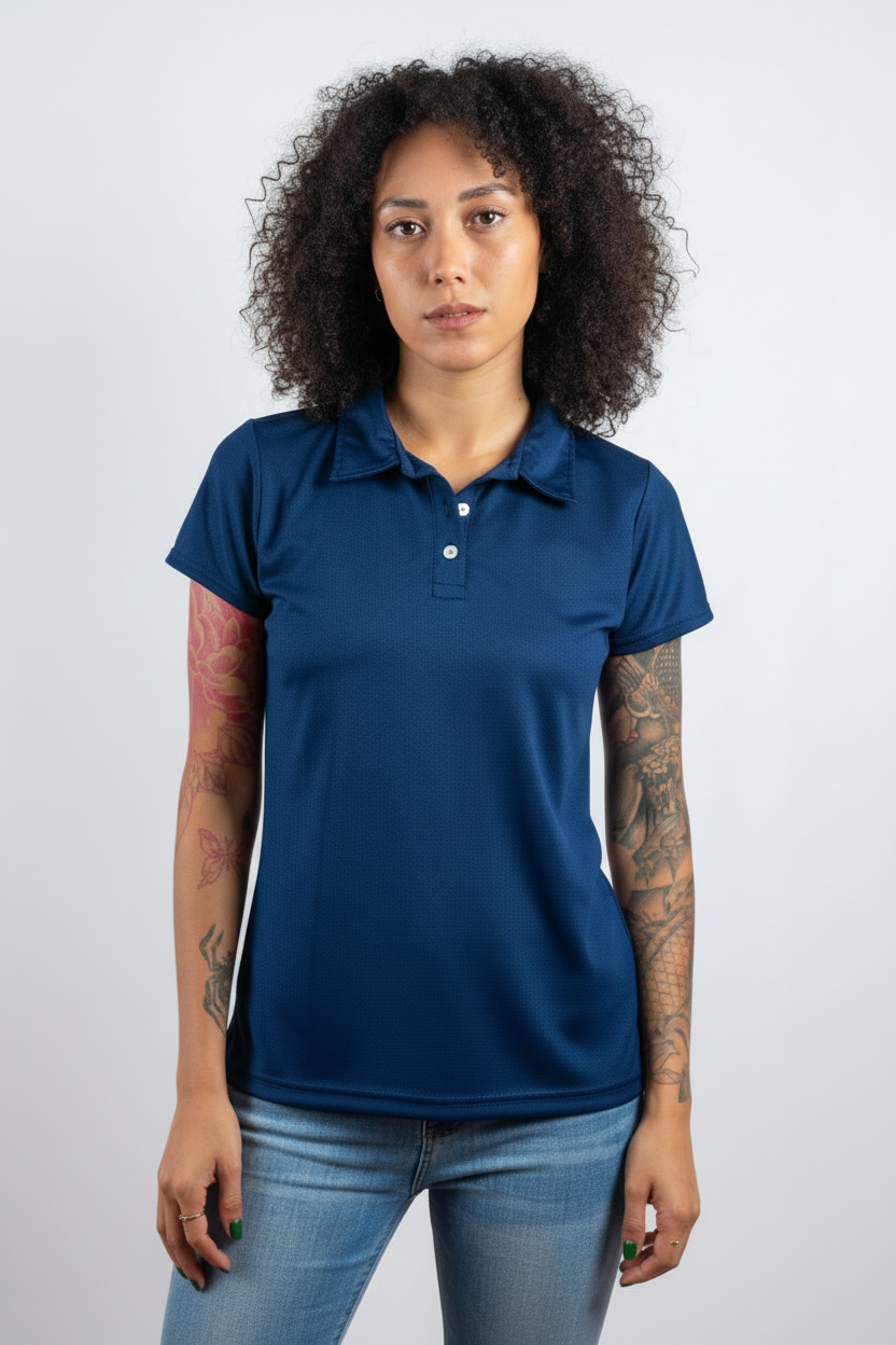 Polo chica azul marino