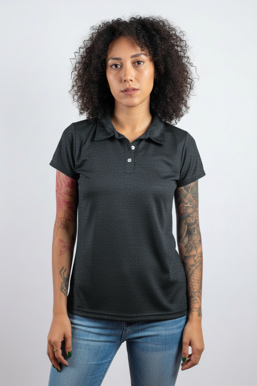 Polo chica gris oxford