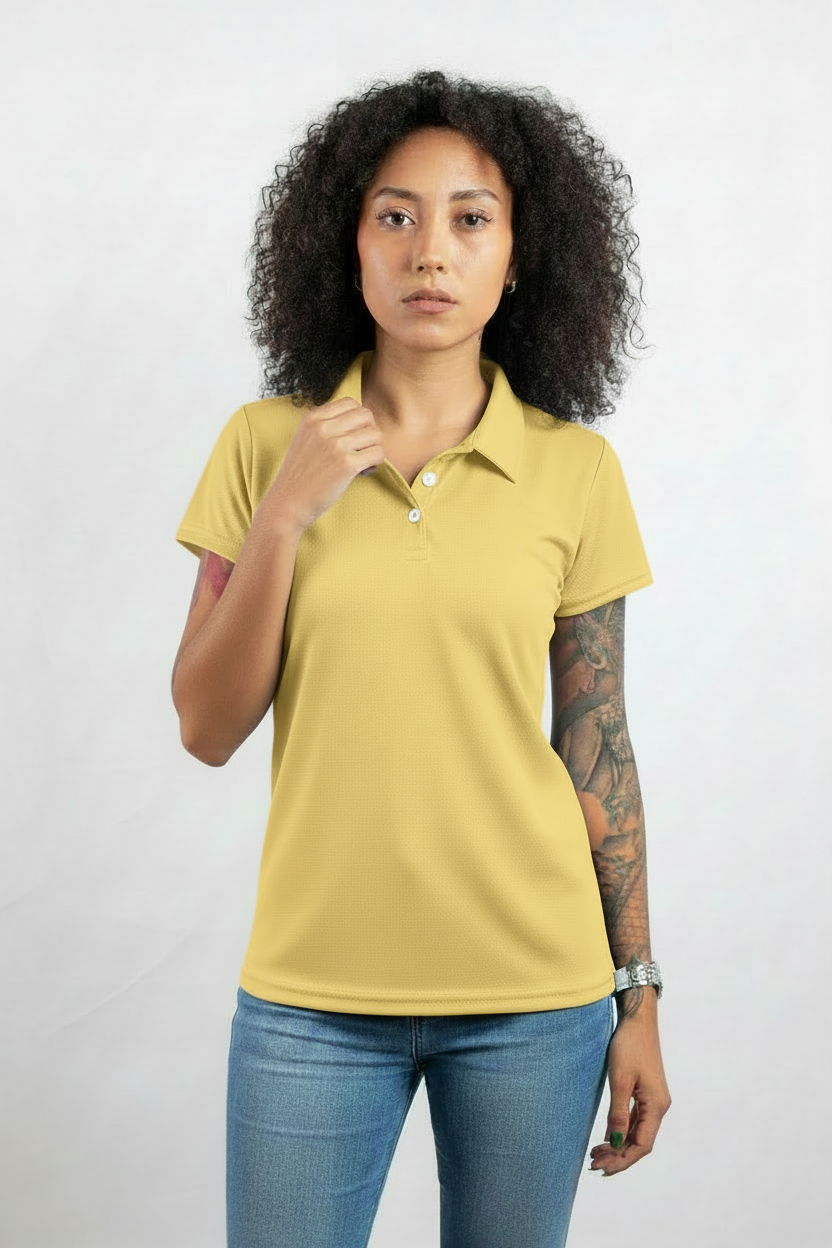 Polo chica MC amarillo más color