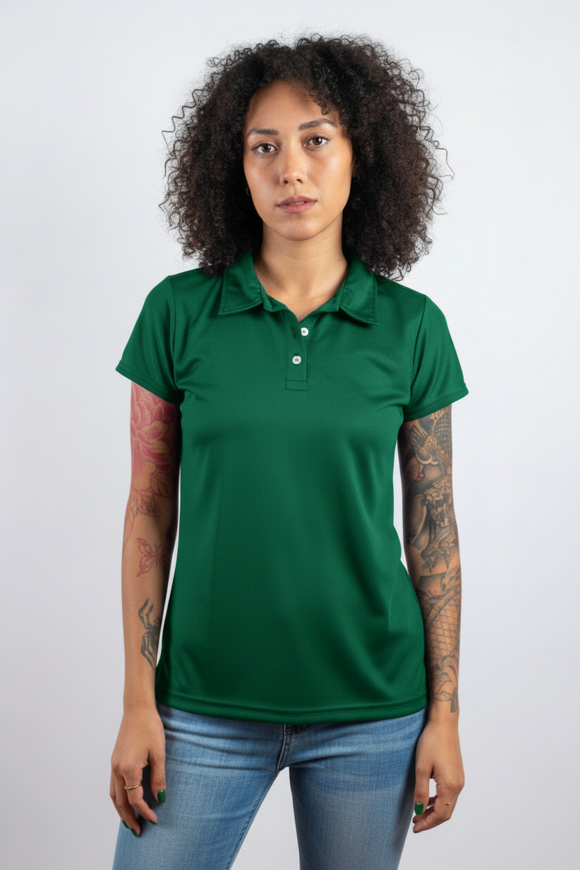 Polo chica verde bandera