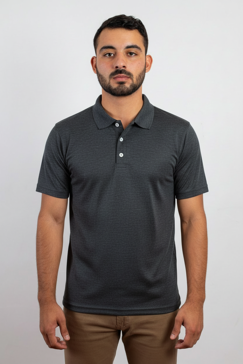 Polo chico gris oxford