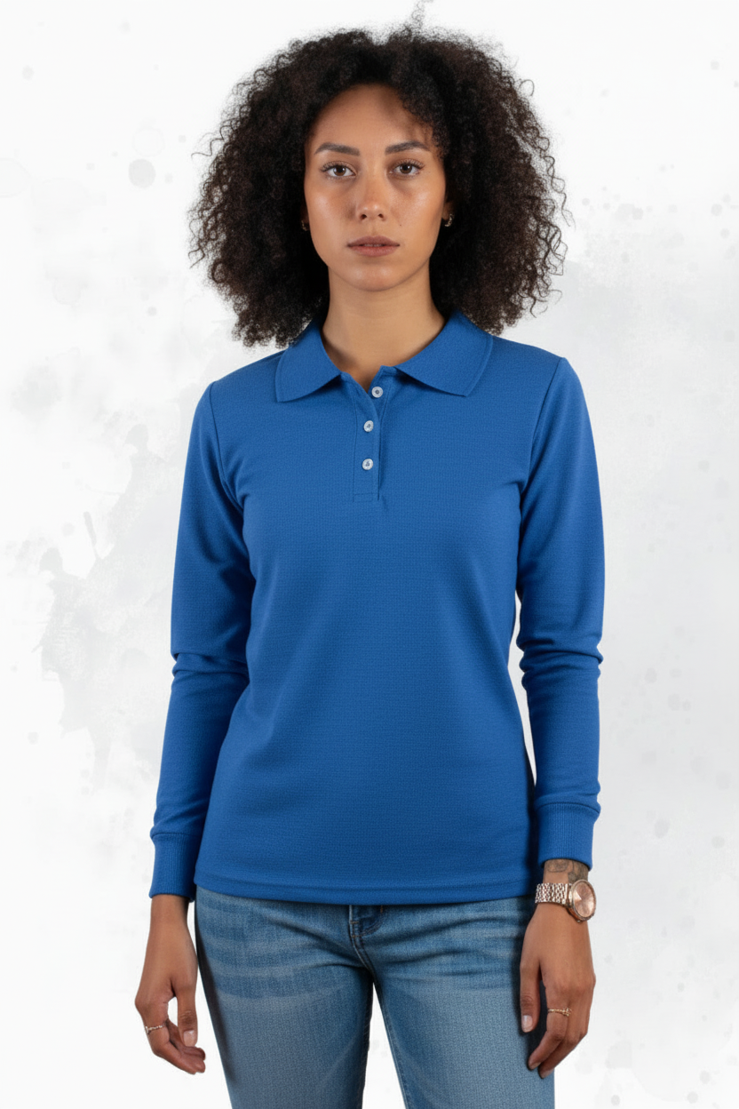 Polo ML chica azul rey
