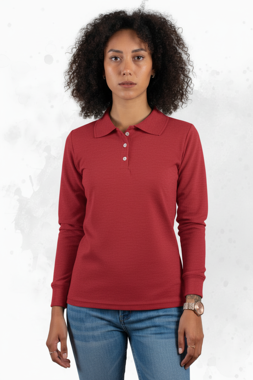 Polo ML chica rojo